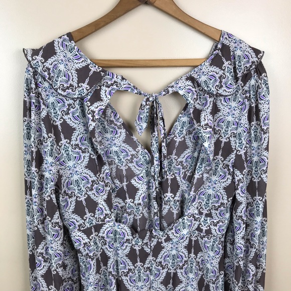 Free People Smooth Operator Bell Sleeve Vintage 60s Mini Dress Psychedelic - Picture 6 of 8